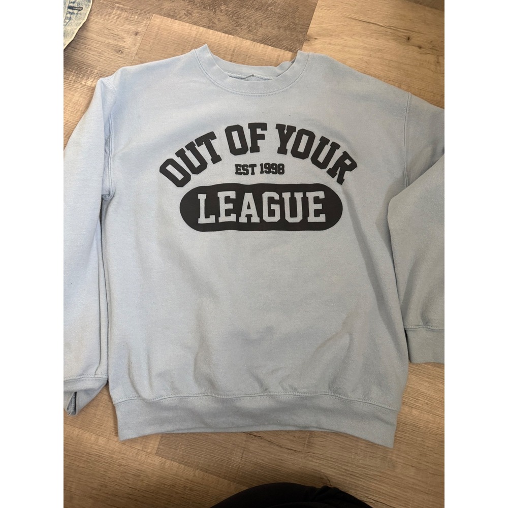 Out of Your League Est 1998 Blue Oversized Crewneck Sweatshirt Size S/M